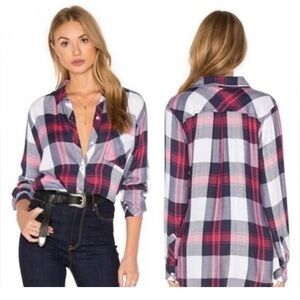 RAILS Hunter shirt, white indigo blush. Size small petite.